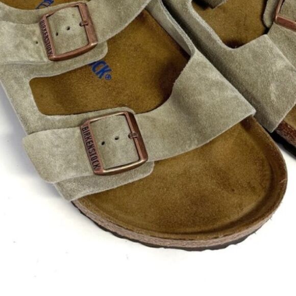 Birkenstock arizona soft slide sandal TAUPE SUEDE 8/8.5 - 39 - Picture 7 of 10